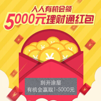 微信刮刮卡活动100%送1-5000元理财通红包，秒提现 <font color=#ff0000>2014年5月26日结束</font>