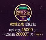 微博之夜榜单投票抽奖送总额4.6万元支付宝现金奖励