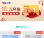 中国农业银行支付1元购买优酷VIP会员周卡 亲测秒到账