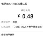 索菲亚新年大转盘活动抽随机微信红包 亲测中0.48元秒推