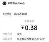 索菲亚小程序会员宠粉季抽0.38-2.88元微信红包 亲测中0.38元